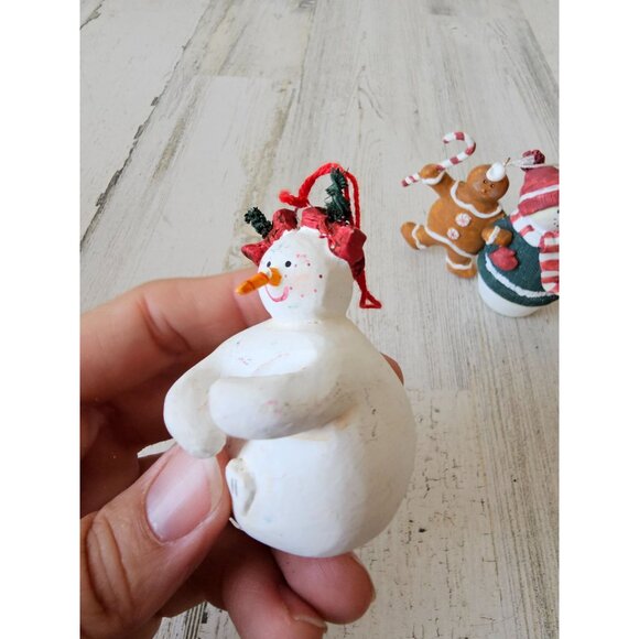 Sandi gore evans snowman gingerbread ornament tree Xmas gingerbread set - Picture 4 of 10